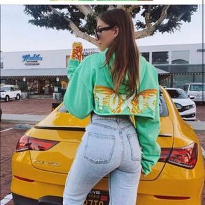 Boys Lie - Toxic Love Cropped Hoodie in Green